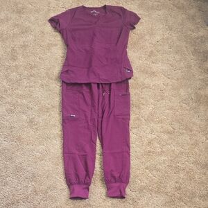 Grey's Anatomy Women's Scrub Set in Plum
